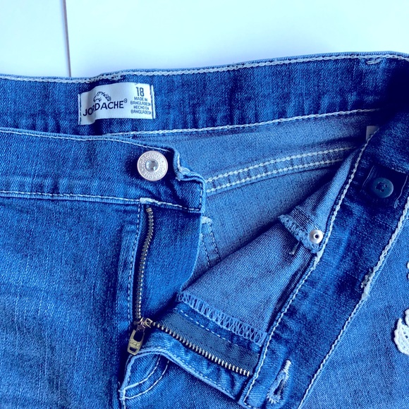 JORDACHE Jean Shorts Lace Detail Blue Sz 18 Girl’s - Picture 5 of 15